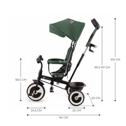 KINDERKRAFT - Children's tricycle ASTON Mystic green