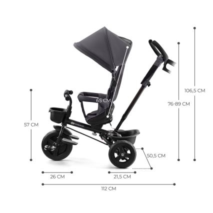 KINDERKRAFT - Children's tricycle AVEO grey