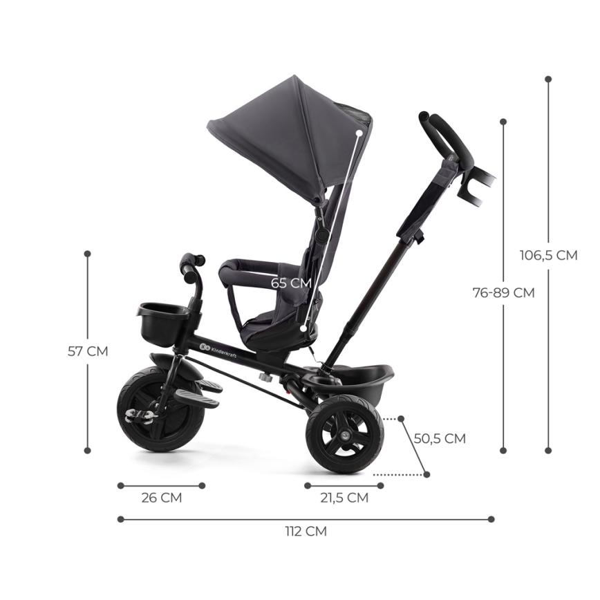 KINDERKRAFT - Children's tricycle AVEO grey