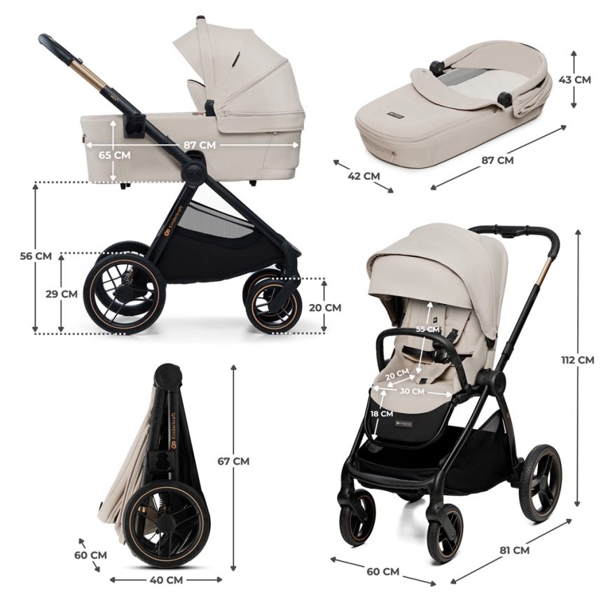 KINDERKRAFT - Combination stroller 2in1 NEA 2 beige