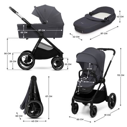 KINDERKRAFT - Combination stroller 2in1 NEA 2 Dark grey