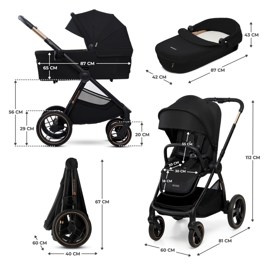 KINDERKRAFT - Combination stroller 2in1 NEA 2 Midnight black