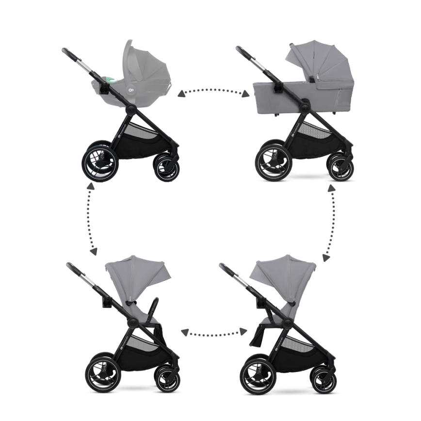 KINDERKRAFT - Combination stroller 2in1 NEA 2 Platinum grey