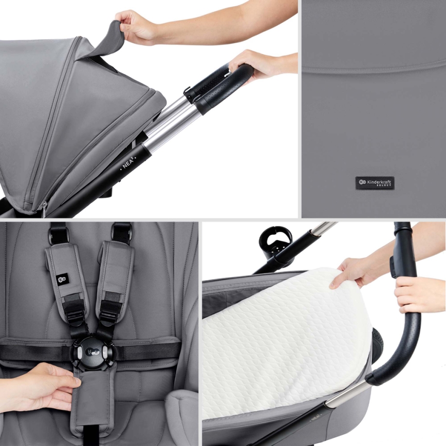 KINDERKRAFT - Combination stroller 2in1 NEA 2 Platinum grey