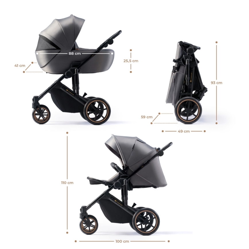 KINDERKRAFT - Combination stroller 2in1 PRIME 2 grey
