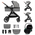 KINDERKRAFT - Combination stroller 3in1 ESME Moonlight grey + car seat MINK PRO