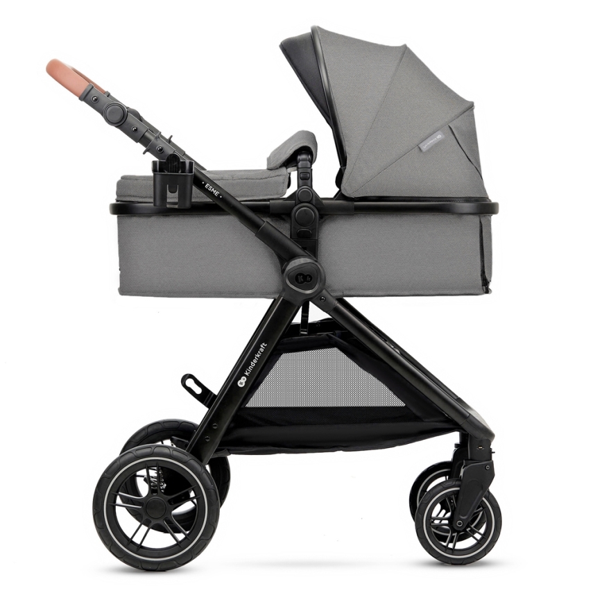 KINDERKRAFT - Combination stroller 3in1 ESME Moonlight grey + car seat MINK PRO