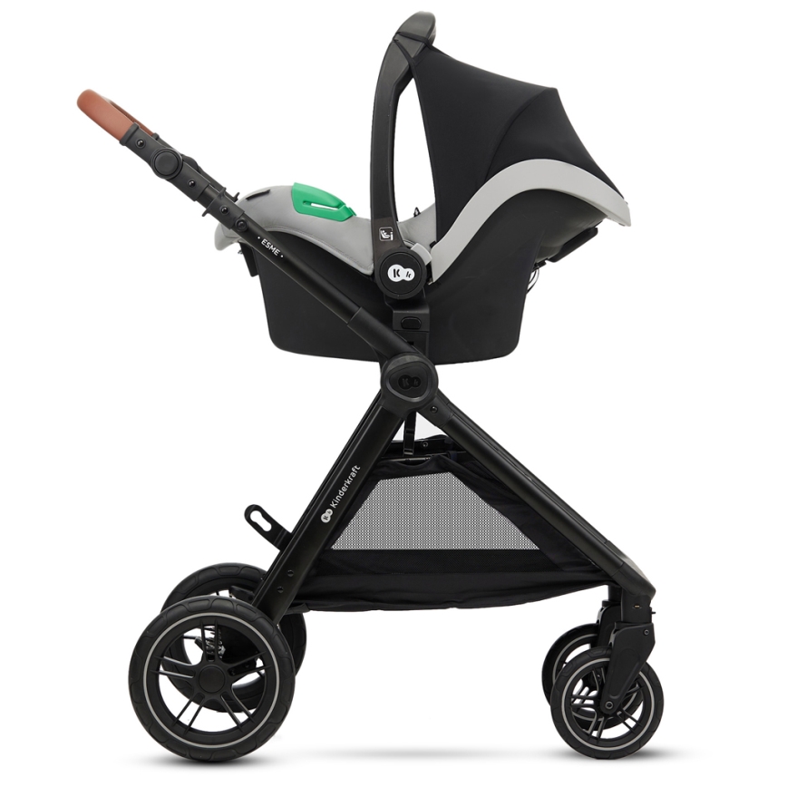 KINDERKRAFT - Combination stroller 3in1 ESME Moonlight grey + car seat MINK PRO