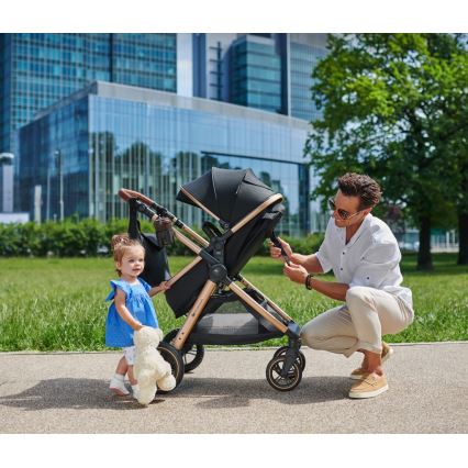 KINDERKRAFT - Combination stroller 3in1 ESME Pure black + car seat MINK PRO