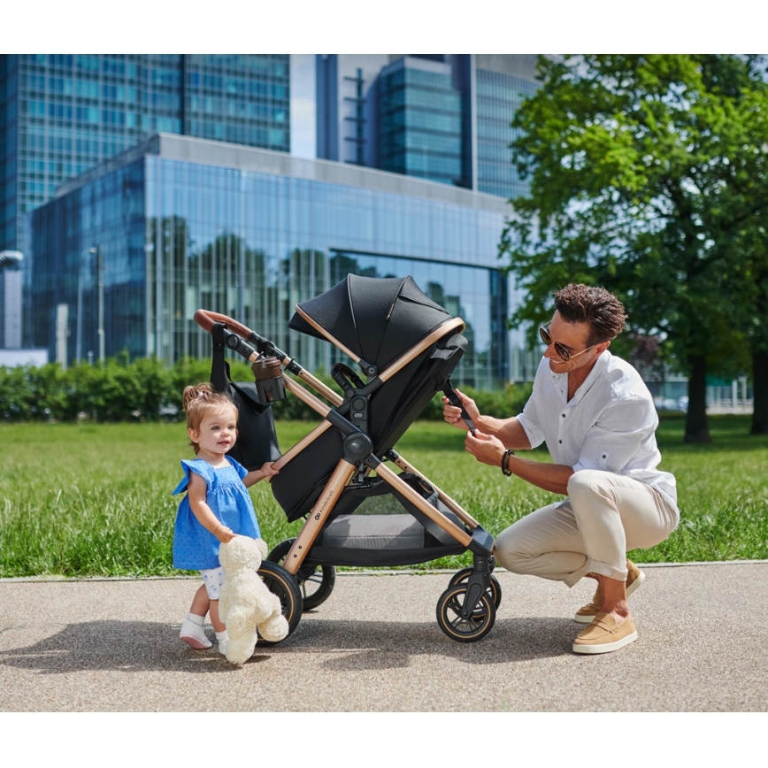 KINDERKRAFT - Combination stroller 3in1 ESME Pure black + car seat MINK PRO