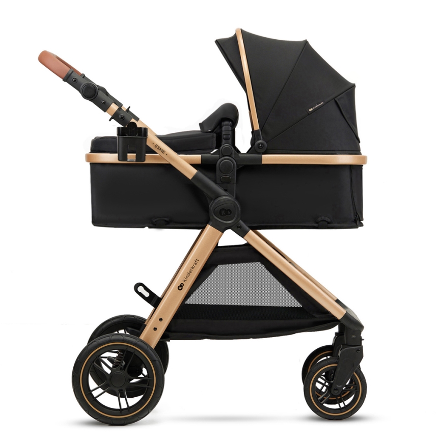 KINDERKRAFT - Combination stroller 3in1 ESME Pure black + car seat MINK PRO