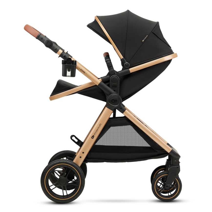 KINDERKRAFT - Combination stroller 3in1 ESME Pure black + car seat MINK PRO