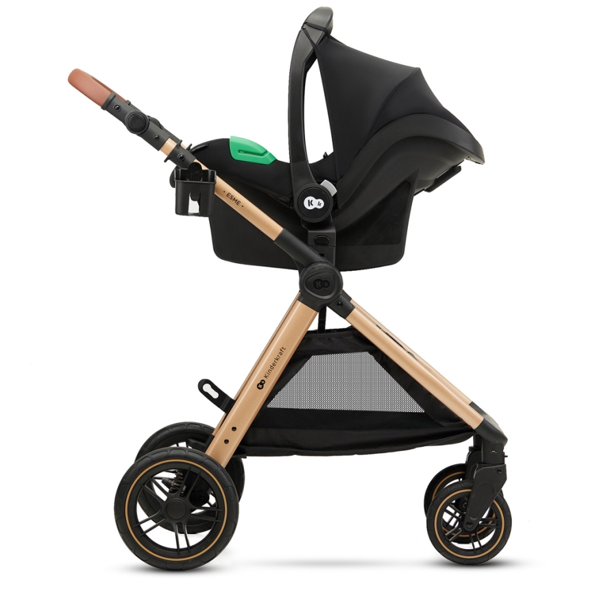 KINDERKRAFT - Combination stroller 3in1 ESME Pure black + car seat MINK PRO