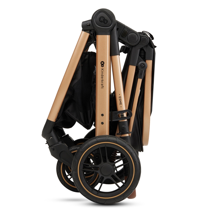 KINDERKRAFT - Combination stroller 3in1 ESME Pure black + car seat MINK PRO
