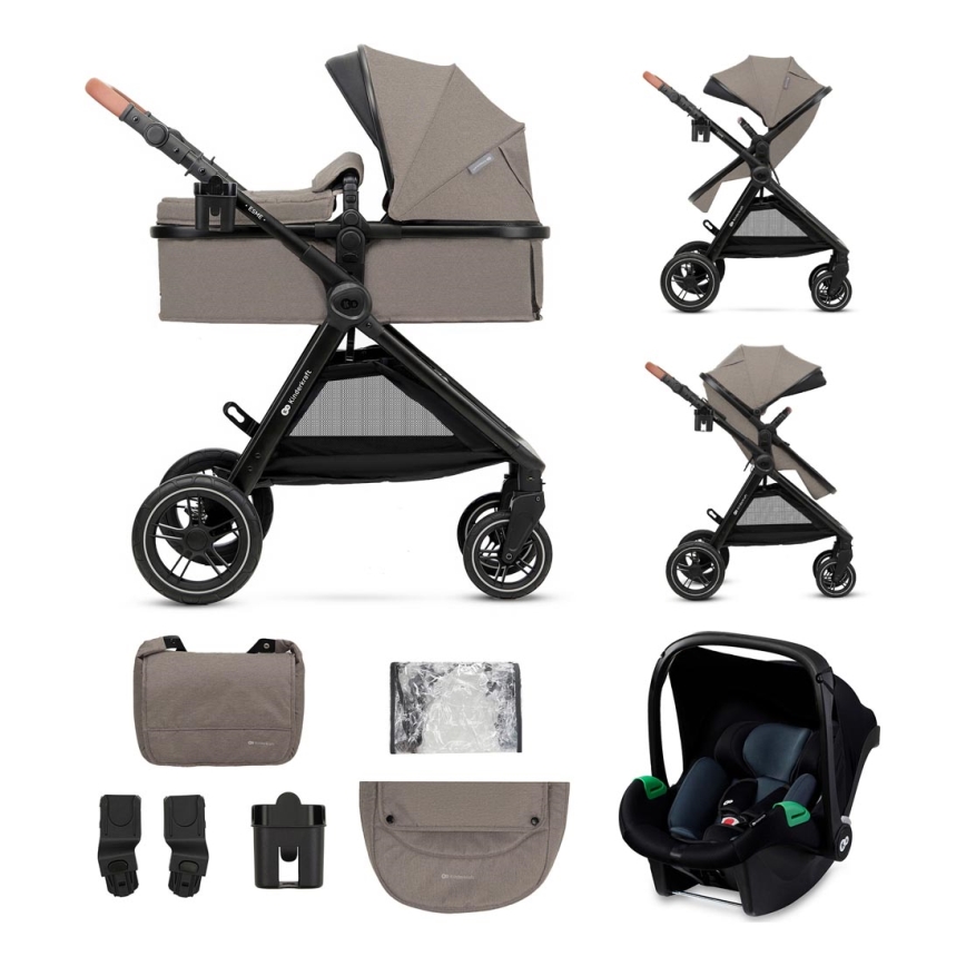 KINDERKRAFT - Combination stroller 3in1 ESME Sand beige + car seat MINK PRO