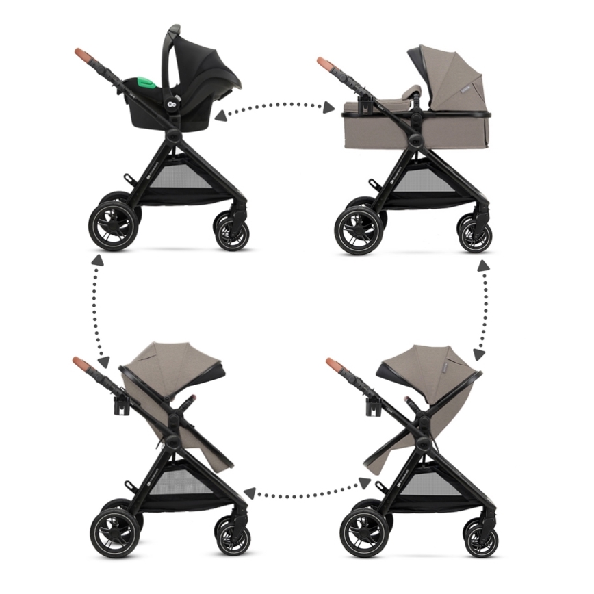 KINDERKRAFT - Combination stroller 3in1 ESME Sand beige + car seat MINK PRO
