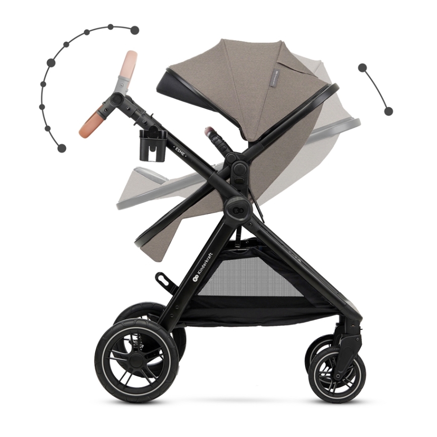 KINDERKRAFT - Combination stroller 3in1 ESME Sand beige + car seat MINK PRO