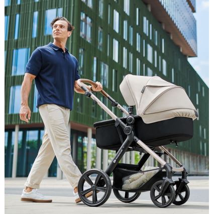 KINDERKRAFT - Combination stroller 3in1 MOOV 2 AIR Moonlight grey + car seat MINK PRO