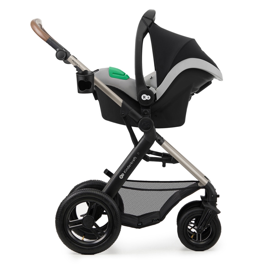 KINDERKRAFT - Combination stroller 3in1 MOOV 2 AIR Moonlight grey + car seat MINK PRO