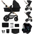 KINDERKRAFT - Combination stroller 3in1 MOOV 2 AIR Pure black + car seat MINK PRO