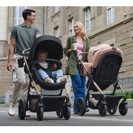 KINDERKRAFT - Combination stroller 3in1 MOOV 2 AIR Sand beige + car seat MINK PRO
