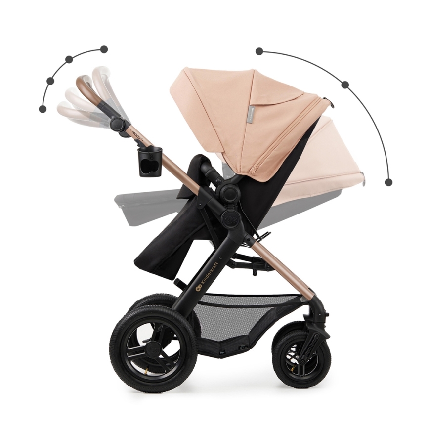 KINDERKRAFT - Combination stroller 3in1 MOOV 2 AIR Sand beige + car seat MINK PRO