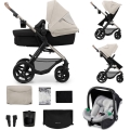KINDERKRAFT - Combination stroller 3in1 MOOV 2 Moonlight grey + car seat MINK PRO