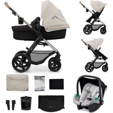 KINDERKRAFT - Combination stroller 3in1 MOOV 2 Moonlight grey + car seat MINK PRO