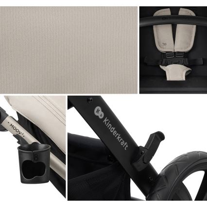 KINDERKRAFT - Combination stroller 3in1 MOOV 2 Moonlight grey + car seat MINK PRO