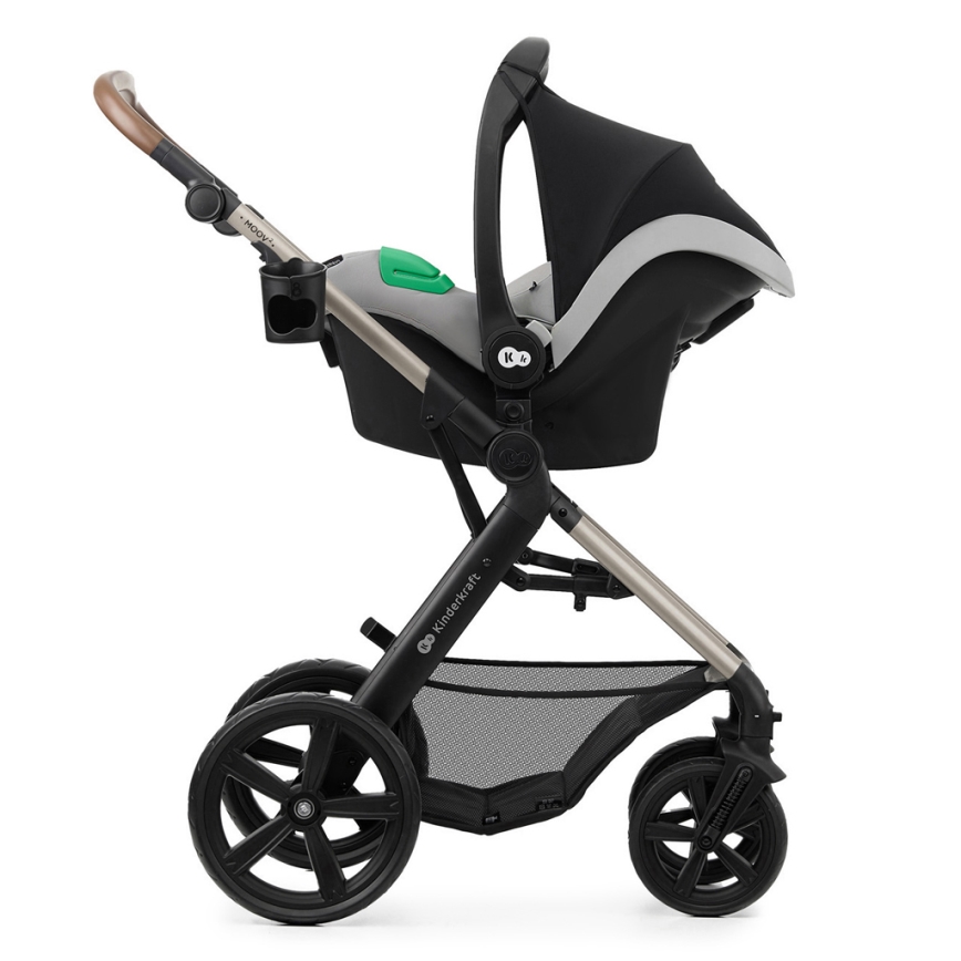 KINDERKRAFT - Combination stroller 3in1 MOOV 2 Moonlight grey + car seat MINK PRO