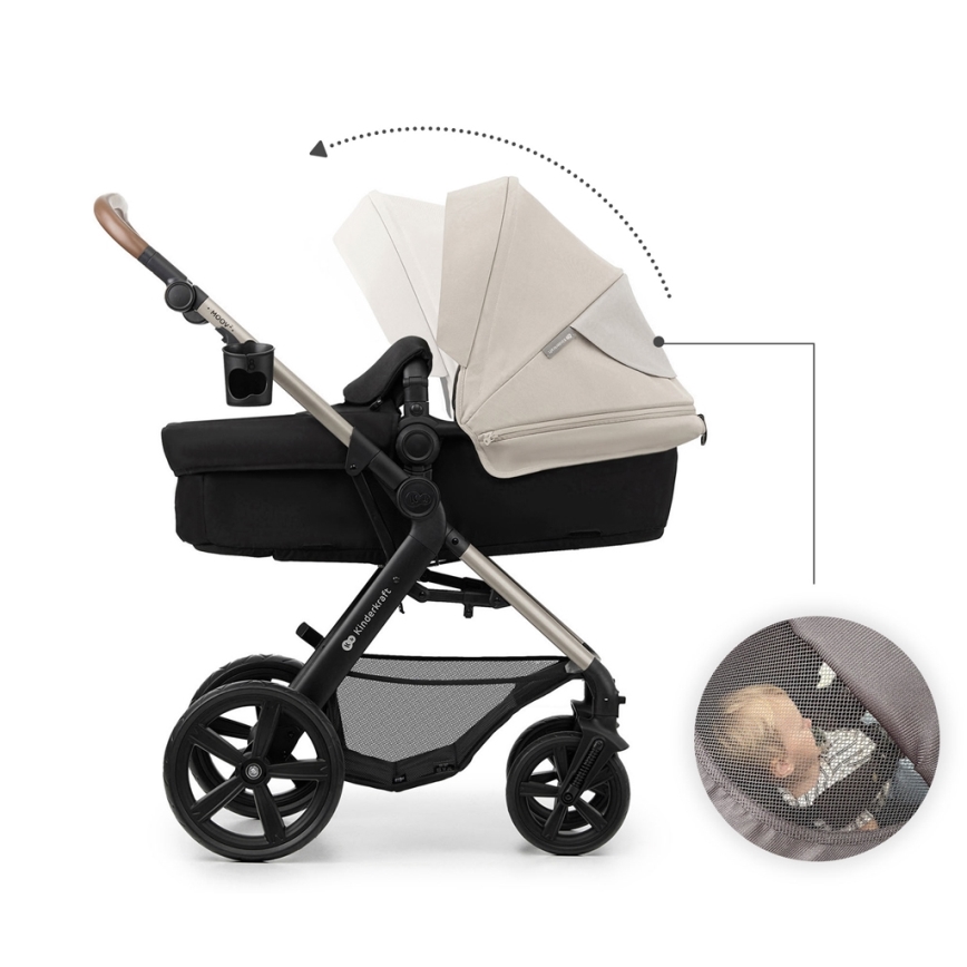 KINDERKRAFT - Combination stroller 3in1 MOOV 2 Moonlight grey + car seat MINK PRO