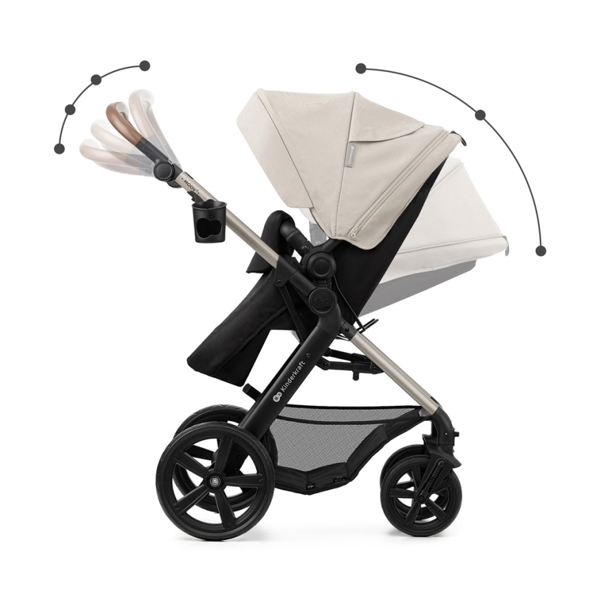 KINDERKRAFT - Combination stroller 3in1 MOOV 2 Moonlight grey + car seat MINK PRO