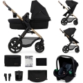 KINDERKRAFT - Combination stroller 3in1 MOOV 2 Pure black + car seat MINK PRO