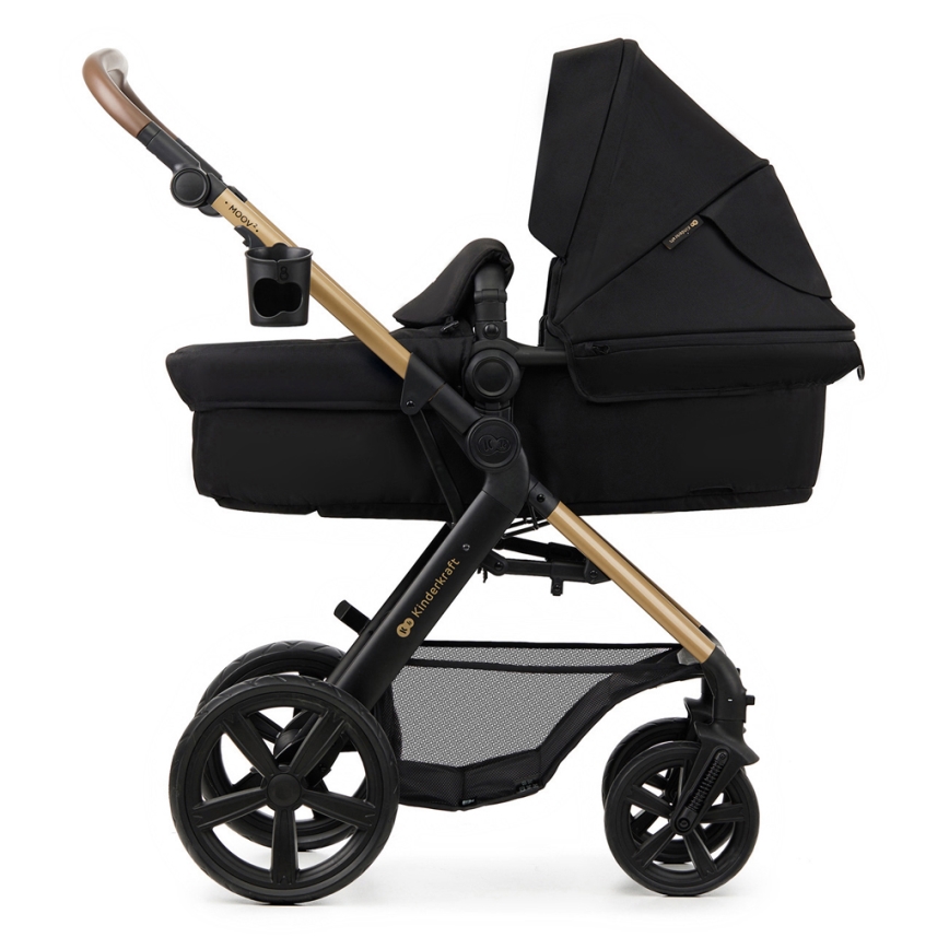 KINDERKRAFT - Combination stroller 3in1 MOOV 2 Pure black + car seat MINK PRO