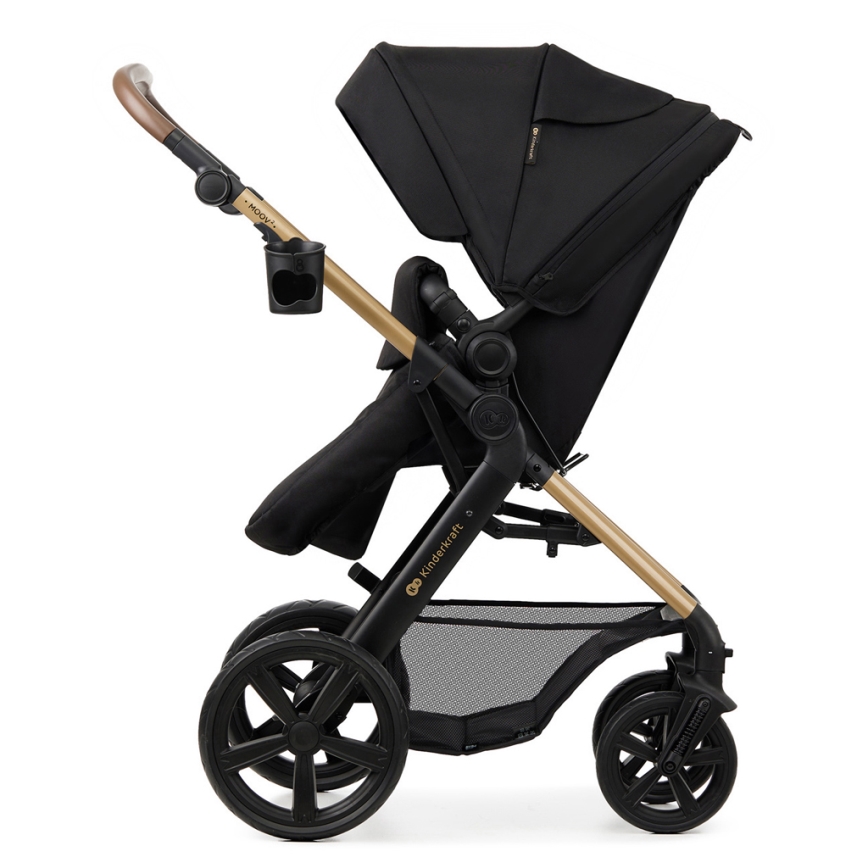 KINDERKRAFT - Combination stroller 3in1 MOOV 2 Pure black + car seat MINK PRO