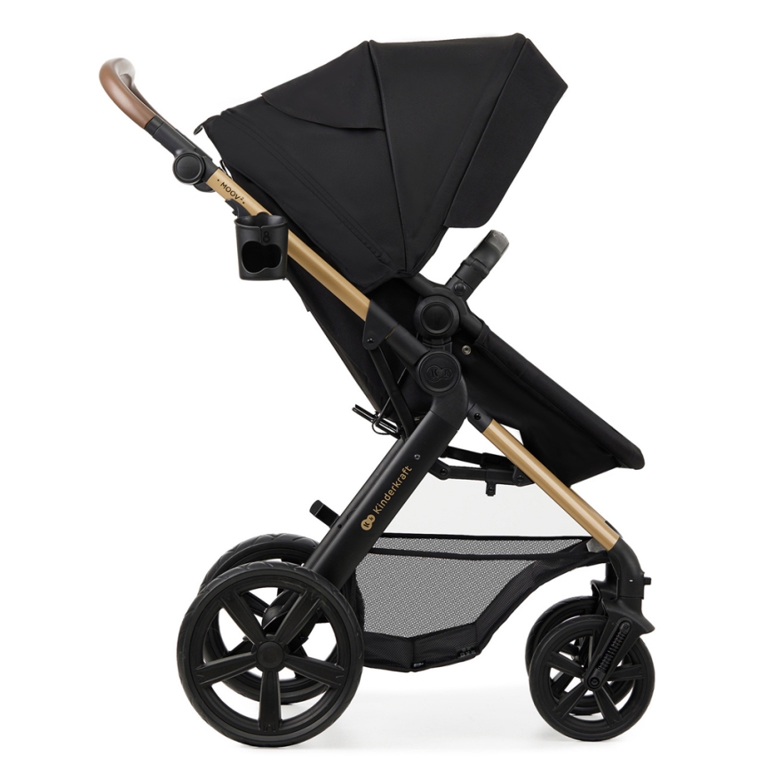 KINDERKRAFT - Combination stroller 3in1 MOOV 2 Pure black + car seat MINK PRO