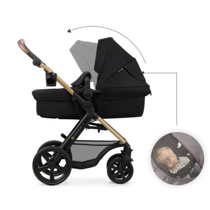 KINDERKRAFT - Combination stroller 3in1 MOOV 2 Pure black + car seat MINK PRO