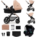 KINDERKRAFT - Combination stroller 3in1 MOOV 2 Sand beige + car seat MINK PRO