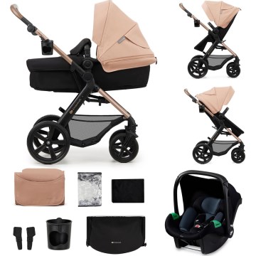 KINDERKRAFT - Combination stroller 3in1 MOOV 2 Sand beige + car seat MINK PRO