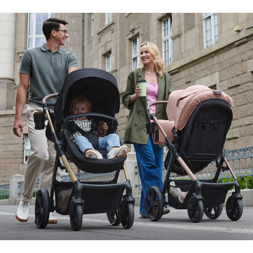 KINDERKRAFT - Combination stroller 3in1 MOOV 2 Sand beige + car seat MINK PRO