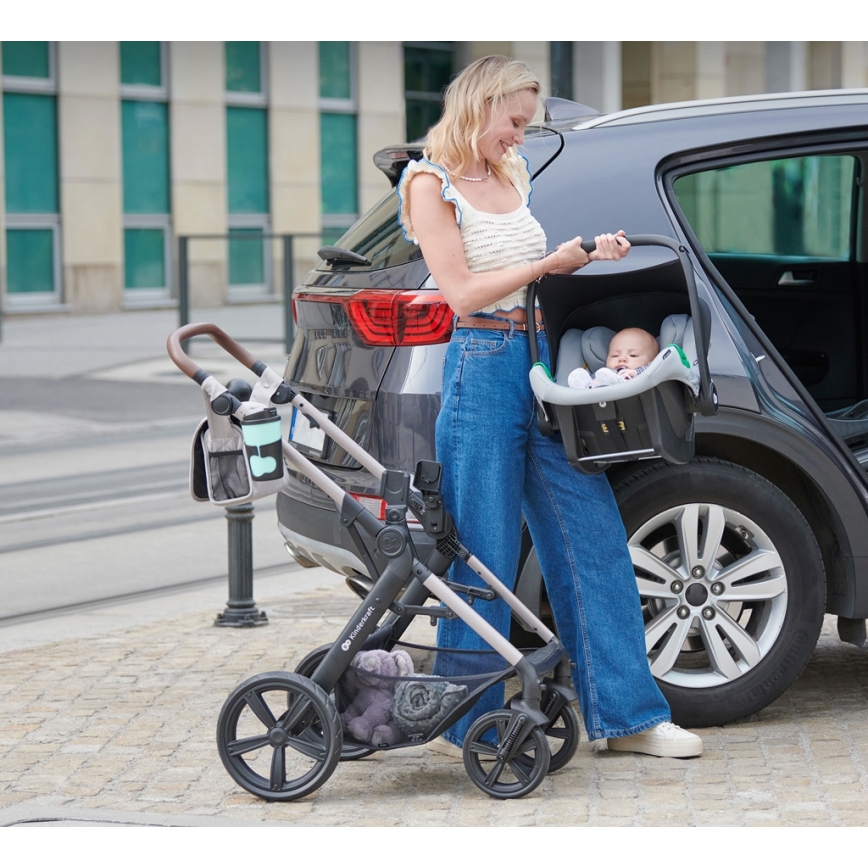 KINDERKRAFT - Combination stroller 3in1 MOOV 2 Sand beige + car seat MINK PRO