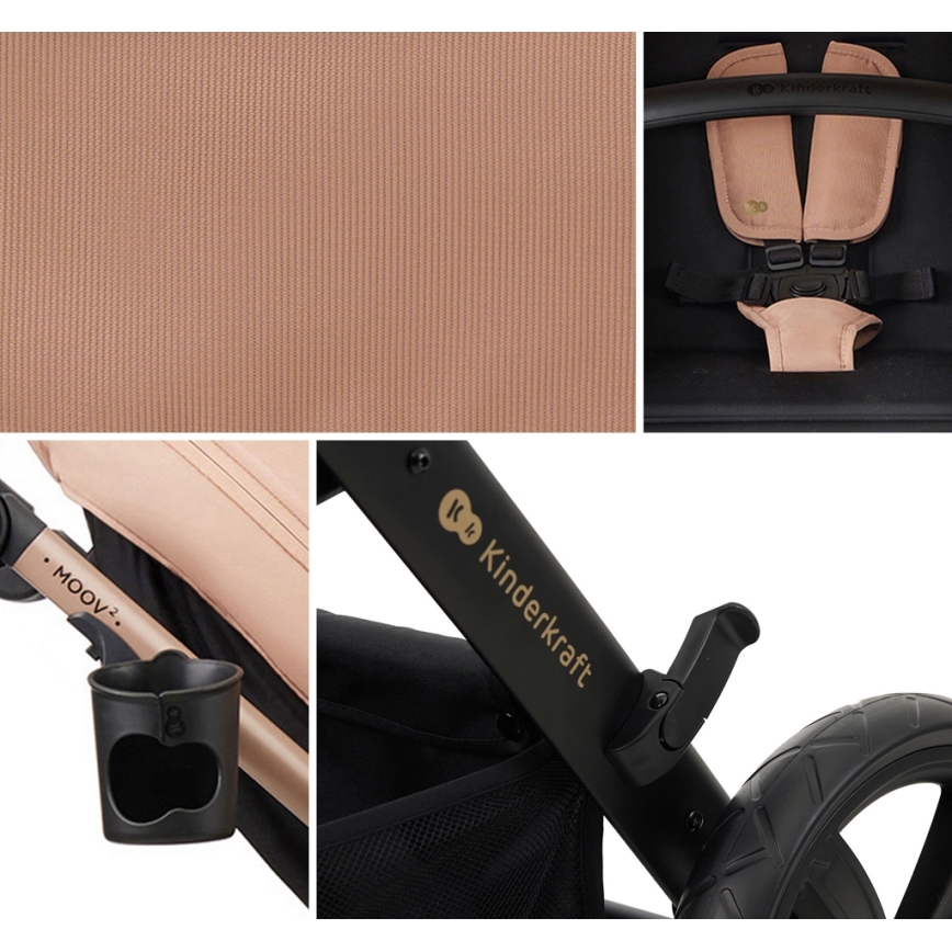 KINDERKRAFT - Combination stroller 3in1 MOOV 2 Sand beige + car seat MINK PRO