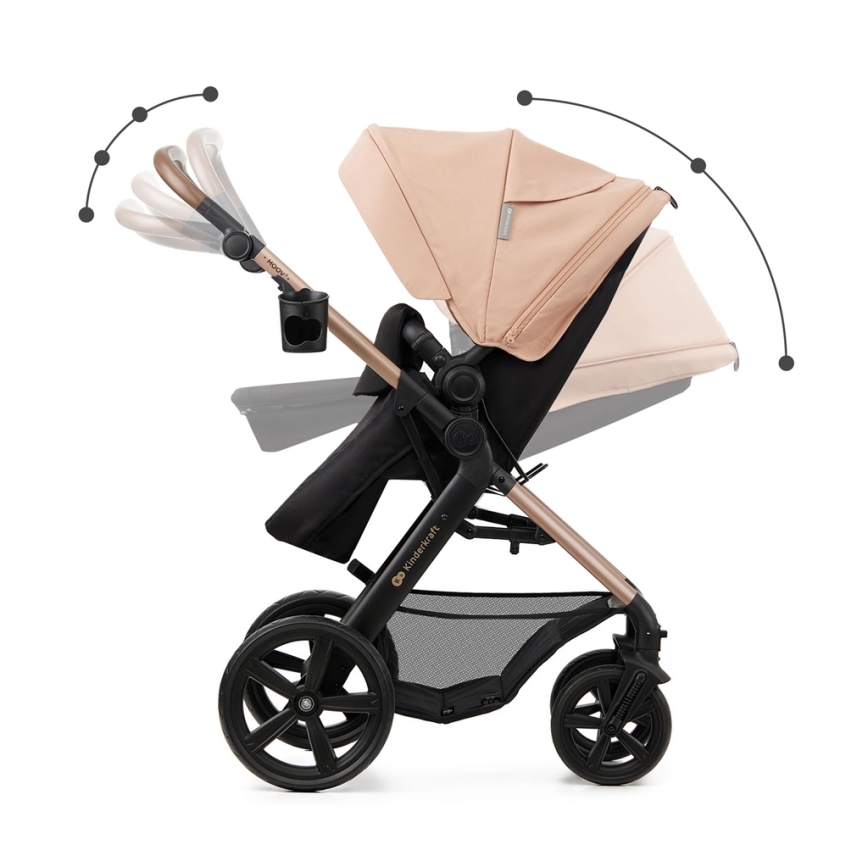 KINDERKRAFT - Combination stroller 3in1 MOOV 2 Sand beige + car seat MINK PRO