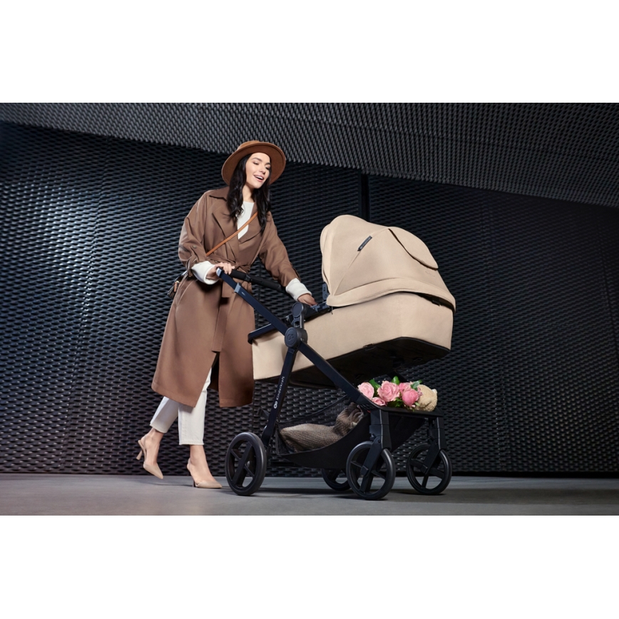 KINDERKRAFT - Combination stroller 4in1 NEWLY Classic beige + car seat MINK PRO with base ISOFIX