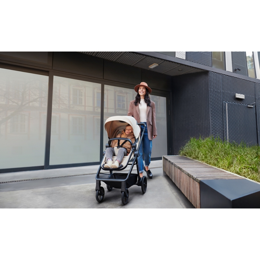 KINDERKRAFT - Combination stroller 4in1 NEWLY Classic beige + car seat MINK PRO with base ISOFIX