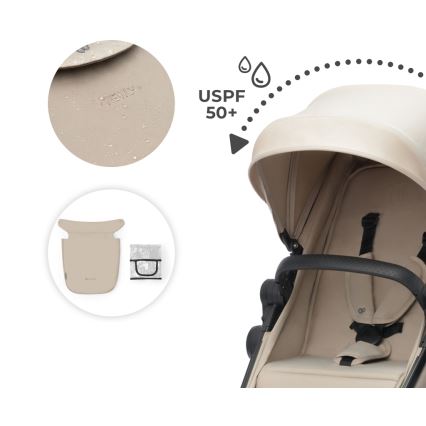 KINDERKRAFT - Combination stroller 4in1 NEWLY Classic beige + car seat MINK PRO with base ISOFIX
