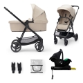 KINDERKRAFT - Combination stroller 4in1 NEWLY Classic beige + car seat MINK PRO with base ISOFIX