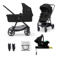 KINDERKRAFT - Combination stroller 4v1 NEWLY Classic black + car seat MINK PRO with base ISOFIX
