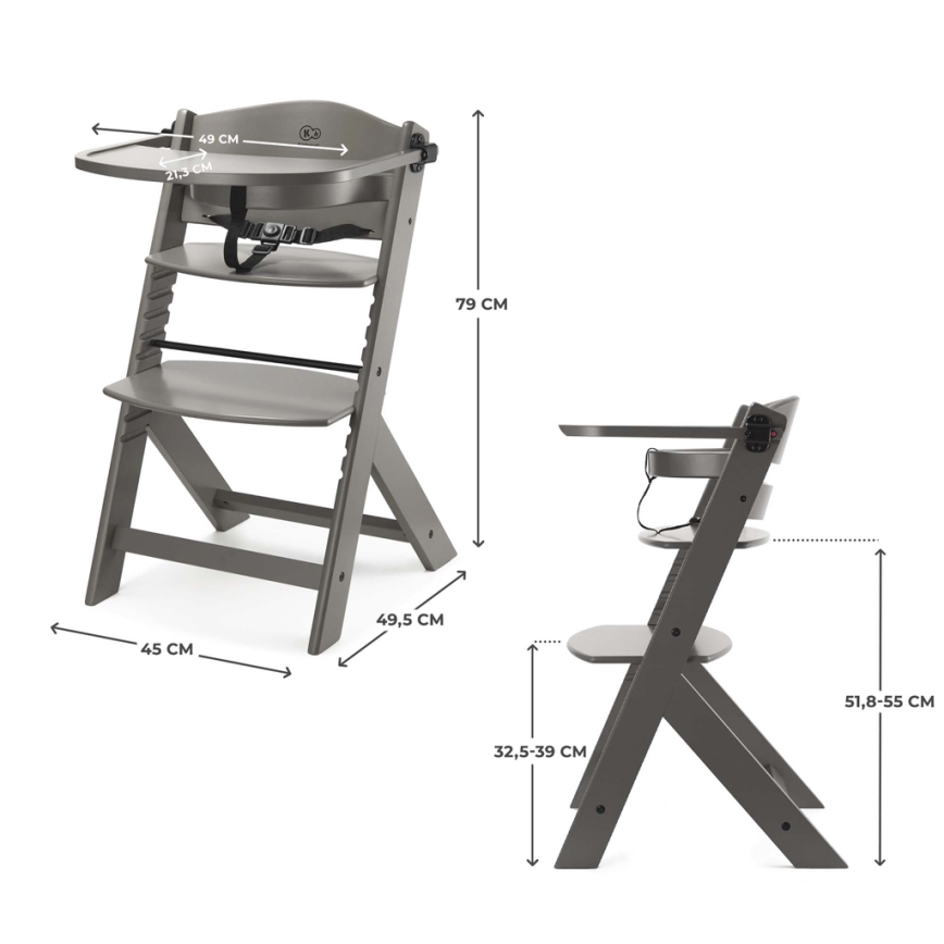 KINDERKRAFT - ENOCK Children's Dining Chair, Grey