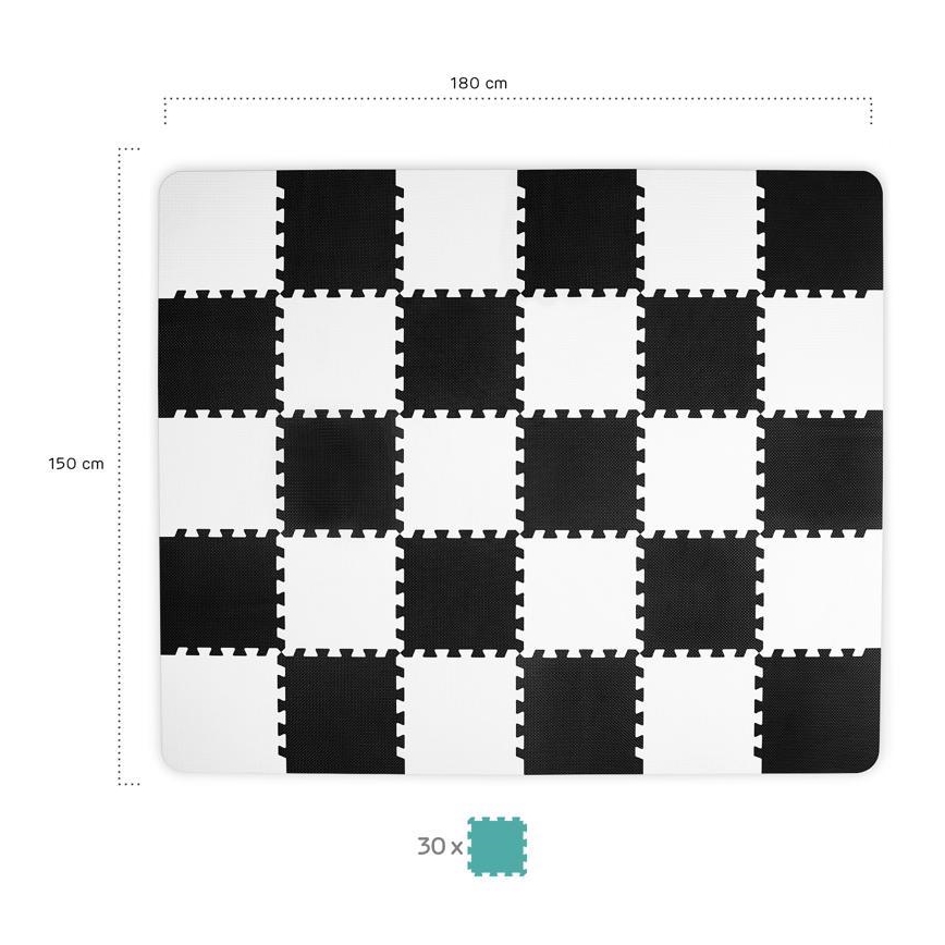 KINDERKRAFT - Foam puzzle LUNO 30pcs black/white